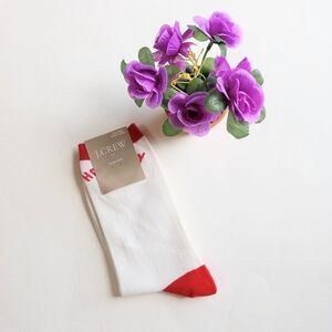 J.Crew Trouser Socks Red & White Brand New